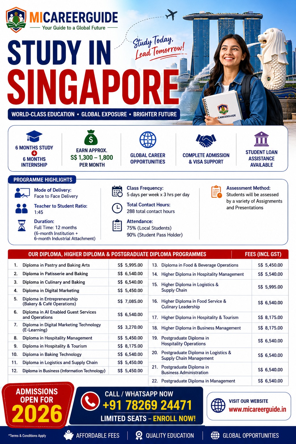 Study in Singapore Fees